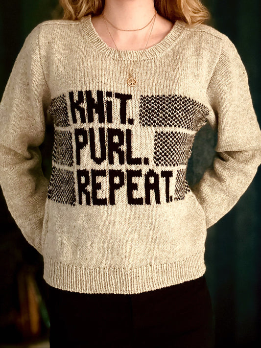 Knit Purl Repeat Sweater – Knitting pattern