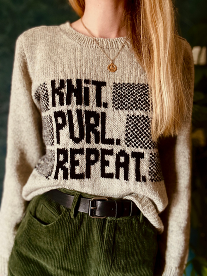 Knit Purl Repeat Sweater – Strickanleitung